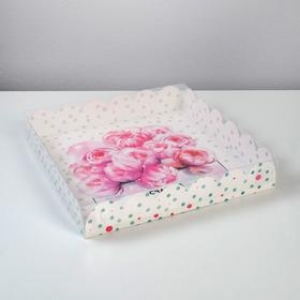 Коробка подарочная с ПВС крышкой "Счастье ждет тебя", 35*35*6 см